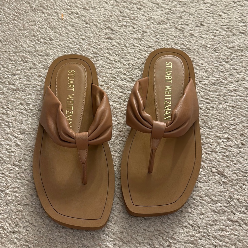 Stuart Weizman Brown Flip Flops Sandal Size 5.5/ … - image 1